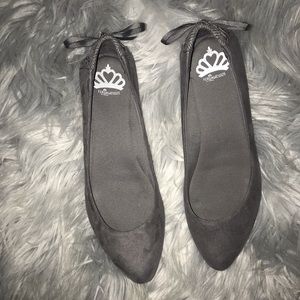 Grey Lace Up Flats with Memory Foam